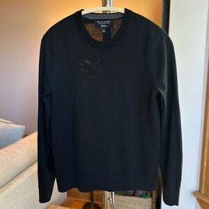 Banana Republic Men's Black Merino Wool Crewneck Sweater
